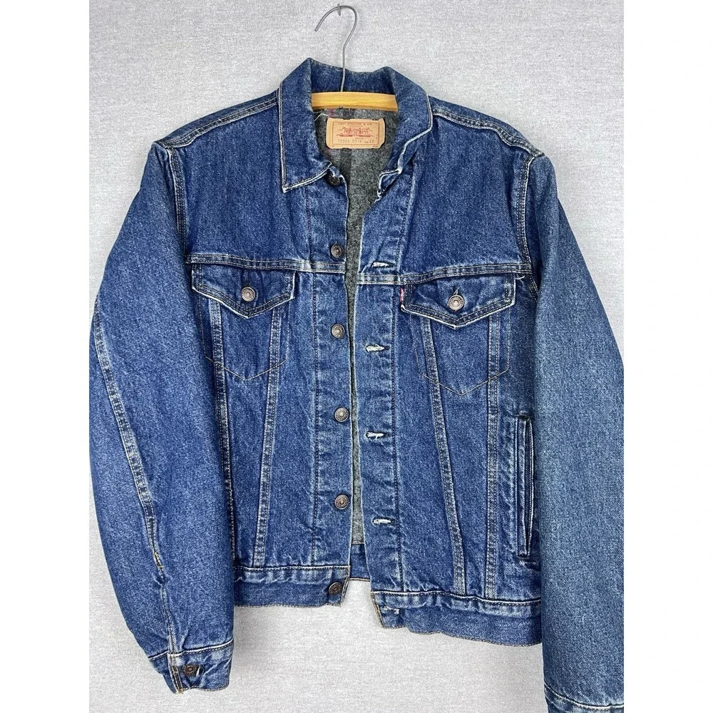 Vintage Levis 70506 0316 Blanket Lined Denim Trucker Jacket Made in‎ USA Mens 40